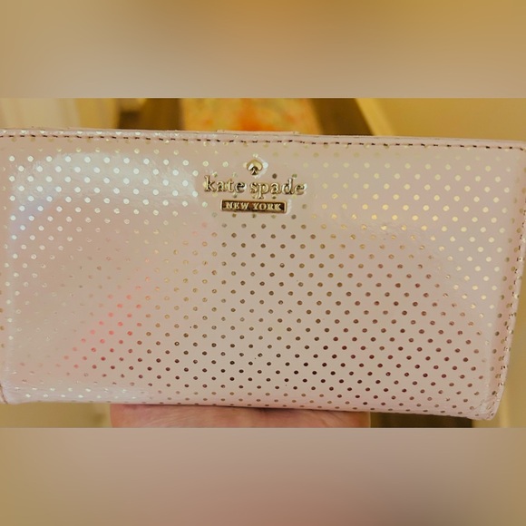 Kate Spade Lilac Street Dot Lacey Pink Gold Wallet - Picture 6 of 6